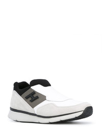 Мужские белые кожаные слипоны от Hogan