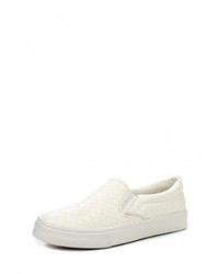 Мужские белые кожаные слипоны