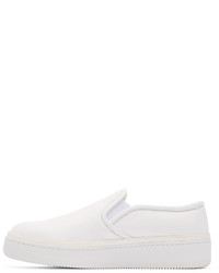 Мужские белые кожаные слипоны от Neil Barrett