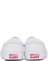 Женские белые кожаные слипоны от Vans