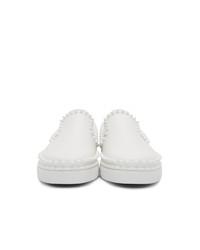Мужские белые кожаные слипоны от Christian Louboutin