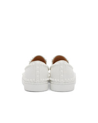 Мужские белые кожаные слипоны от Christian Louboutin