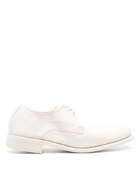 Белые кожаные туфли дерби от Guidi