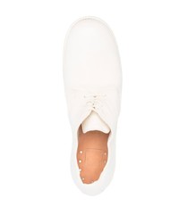 Белые кожаные туфли дерби от Guidi