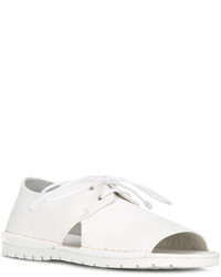 Женские белые кожаные туфли на шнуровке от Marsèll