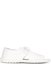 Женские белые кожаные туфли на шнуровке от Marsèll