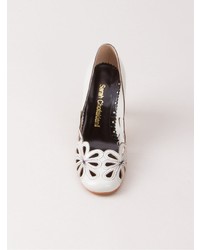 Белые кожаные туфли с вырезом от Sarah Chofakian