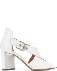 Белые кожаные туфли с вырезом от Maison Margiela