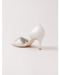 Белые кожаные туфли с вырезом от Sarah Chofakian
