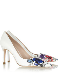 Белые кожаные туфли с принтом от Miu Miu