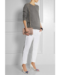 Белые кожаные туфли с принтом от Miu Miu