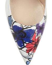 Белые кожаные туфли с принтом от Miu Miu