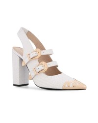 Белые кожаные туфли с украшением от Alice McCall