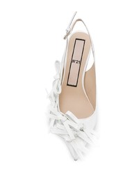 Белые кожаные туфли с украшением от N°21