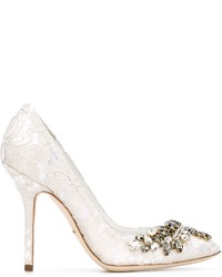 Белые кожаные туфли от Dolce & Gabbana