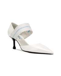 Белые кожаные туфли от Prada