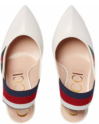 Белые кожаные туфли от Gucci