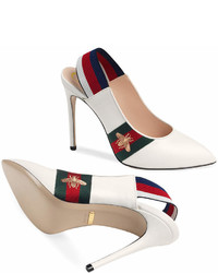 Белые кожаные туфли от Gucci