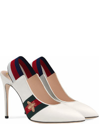 Белые кожаные туфли от Gucci