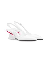 Белые кожаные туфли от Prada