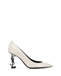Белые кожаные туфли от Saint Laurent