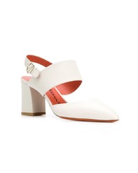 Белые кожаные туфли от Santoni