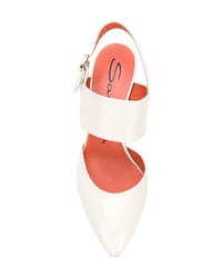 Белые кожаные туфли от Santoni