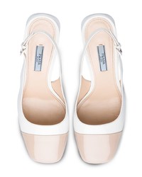 Белые кожаные туфли от Prada