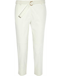 Белые кожаные узкие брюки от J.Crew