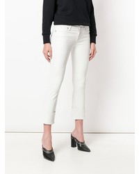 Белые кожаные узкие брюки от RtA
