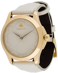 Женские белые кожаные часы от Gucci