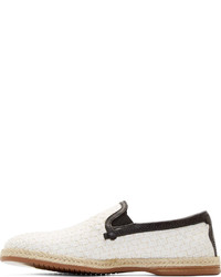 Мужские белые кожаные эспадрильи от Dolce & Gabbana