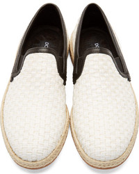 Мужские белые кожаные эспадрильи от Dolce & Gabbana