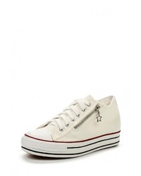 Белые кроссовки на танкетке от Dilen