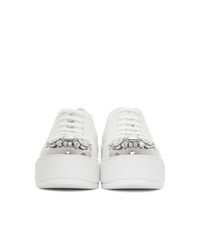 Женские белые кроссовки от Miu Miu