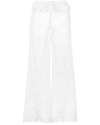 Женские белые кружевные брюки от Ermanno Scervino