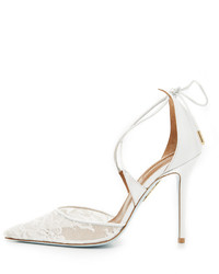 Белые кружевные туфли от Aquazzura