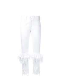 Белые кружевные узкие брюки от Preen by Thornton Bregazzi