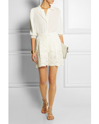 Женские белые кружевные шорты от Valentino