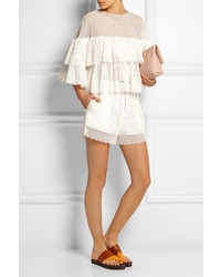 Женские белые кружевные шорты от Chloé