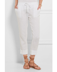 Женские белые льняные брюки-галифе от James Perse