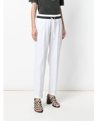 Женские белые льняные брюки-галифе от Cambio