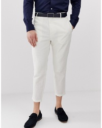 Белые льняные брюки чинос
