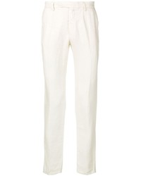 Белые льняные брюки чинос от Borrelli