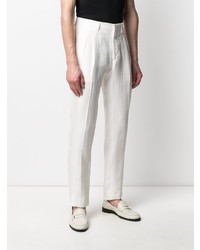 Белые льняные брюки чинос от Lardini