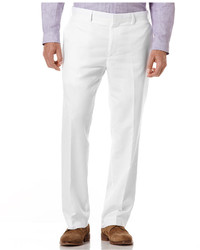 Белые льняные классические брюки