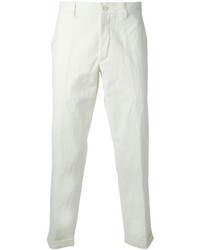 Мужские белые льняные классические брюки от Ann Demeulemeester