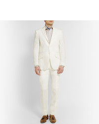 Мужские белые льняные классические брюки от Richard James