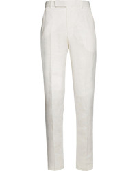 Мужские белые льняные классические брюки от Richard James