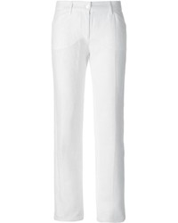 Белые льняные широкие брюки от Dolce & Gabbana